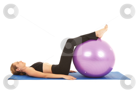 To use this stock image in your creative project, please select the size you need over to the right and click the "Add to Cart" button.
Your downloaded image will come with the Cutcaster watermark removed so don’t worry about the watermark you see on this page. Pilates exercise series stock photo, Fit young brunette pilates instructor showing different exercises on a white background with basic pilates equipment including a ball and yoga mat. White background, not isolated by Sean Nel