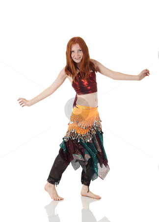 To use this stock image in your creative project, please select the size you need over to the right and click the "Add to Cart" button.
Your downloaded image will come with the Cutcaster watermark removed so don’t worry about the watermark you see on this page. Young belly dancing girl stock photo, Young Caucasian belly dancing girl in beautiful decorated clothes on white background and reflective floor. Not isolated by Sean Nel