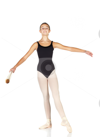 To use this stock image in your creative project, please select the size you need over to the right and click the "Add to Cart" button.
Your downloaded image will come with the Cutcaster watermark removed so don’t worry about the watermark you see on this page. Ballet Steps stock photo, Young caucasian ballerina girl on white background and reflective white floor showing various ballet steps and positions. Rond de Jambe. Not Isolated. by Sean Nel