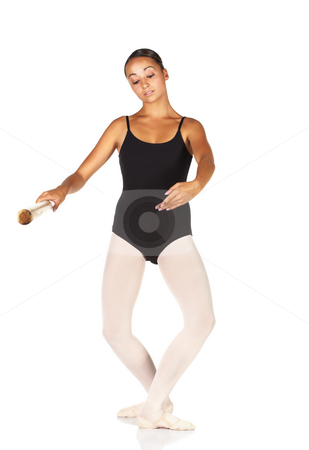 To use this stock image in your creative project, please select the size you need over to the right and click the "Add to Cart" button.
Your downloaded image will come with the Cutcaster watermark removed so don’t worry about the watermark you see on this page. Ballet Steps stock photo, Young caucasian ballerina girl on white background and reflective white floor showing various ballet steps and positions. Demi Plie in Fourt Position. Not Isolated. by Sean Nel