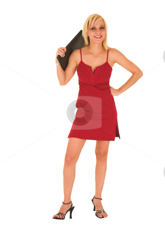 To use this stock image in your creative project, please select the size you need over to the right and click the "Add to Cart" button.
Your downloaded image will come with the Cutcaster watermark removed so don’t worry about the watermark you see on this page. Blonde businesswoman in red dress stock photo, Blond businesswoman in red dress with black leather folder on a white background by Sean Nel