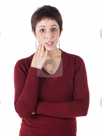 To use this stock image in your creative project, please select the size you need over to the right and click the "Add to Cart" button.
Your downloaded image will come with the Cutcaster watermark removed so don’t worry about the watermark you see on this page. Young adult woman stock photo, Cute young adult caucasian woman with short hair in a red top on a white background in various poses, with various facial expressions. Not Isolated by Sean Nel