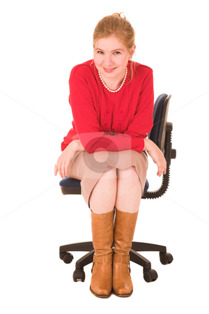 To use this stock image in your creative project, please select the size you need over to the right and click the "Add to Cart" button.
Your downloaded image will come with the Cutcaster watermark removed so don’t worry about the watermark you see on this page. Sexy blonde businesswoman stock photo, Sexy young adult Caucasian businesswoman in Red top and pencil skirt on a white background. NOT ISOLATED by Sean Nel