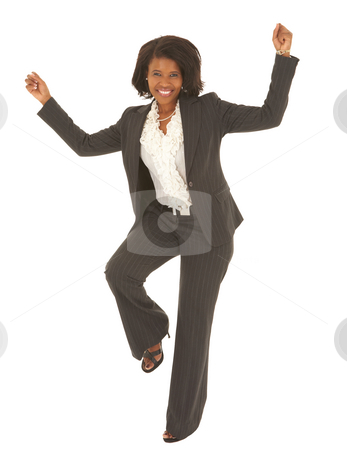 To use this stock image in your creative project, please select the size you need over to the right and click the "Add to Cart" button.
Your downloaded image will come with the Cutcaster watermark removed so don’t worry about the watermark you see on this page. Sexy african businesswoman stock photo, Sexy young adult african businesswoman in a business suit on a white background, dancing. NOT ISOLATED by Sean Nel