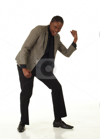 To use this stock image in your creative project, please select the size you need over to the right and click the "Add to Cart" button.
Your downloaded image will come with the Cutcaster watermark removed so don’t worry about the watermark you see on this page. Black Businessman stock photo, Black African businessman on a white background in various positions, stances and with various facial expressions. Part of a series - NOT ISOLATED by Sean Nel