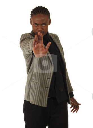 To use this stock image in your creative project, please select the size you need over to the right and click the "Add to Cart" button.
Your downloaded image will come with the Cutcaster watermark removed so don’t worry about the watermark you see on this page. Black Businessman stock photo, Black African businessman on a white background in various positions, stances and with various facial expressions. Part of a series - NOT ISOLATED by Sean Nel