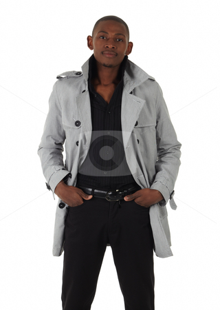 To use this stock image in your creative project, please select the size you need over to the right and click the "Add to Cart" button.
Your downloaded image will come with the Cutcaster watermark removed so don’t worry about the watermark you see on this page. Black African Businessman stock photo, Young black african businessman in a formal suite and grey jacket and on a white background - NOT ISOLATED by Sean Nel