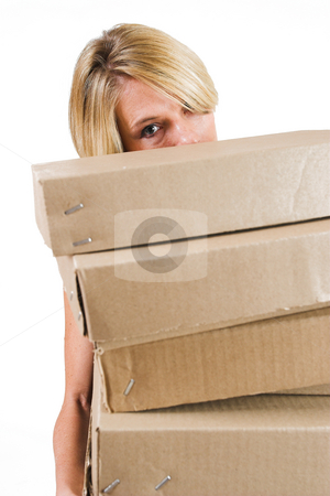 To use this stock image in your creative project, please select the size you need over to the right and click the "Add to Cart" button.
Your downloaded image will come with the Cutcaster watermark removed so don’t worry about the watermark you see on this page. Business Lady #25 stock photo, Blond Business woman carrying boxes by Sean Nel
