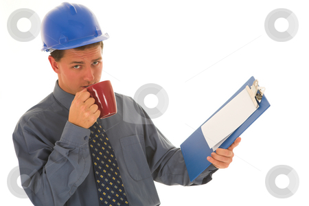 To use this stock image in your creative project, please select the size you need over to the right and click the "Add to Cart" button.
Your downloaded image will come with the Cutcaster watermark removed so don’t worry about the watermark you see on this page. Businessman #107 stock photo, Worker drinking coffee. by Sean Nel
