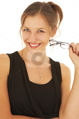 To use this stock image in your creative project, please select the size you need over to the right and click the "Add to Cart" button.
Your downloaded image will come with the Cutcaster watermark removed so don’t worry about the watermark you see on this page. Young caucasian businesswoman stock photo, Young adult brunette businesswoman in a black office outfit on a white background. by Sean Nel
