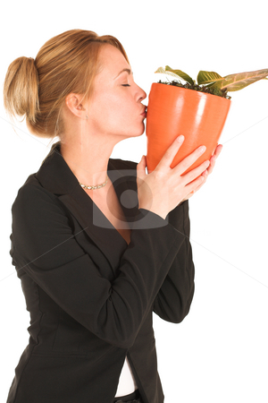 To use this stock image in your creative project, please select the size you need over to the right and click the "Add to Cart" button.
Your downloaded image will come with the Cutcaster watermark removed so don’t worry about the watermark you see on this page. Businesswoman #238 stock photo, Blonde business lady in formal black suit. Holding a potplant. by Sean Nel