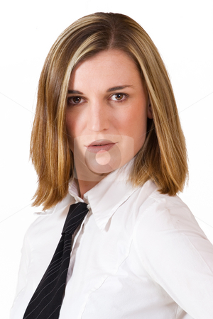 To use this stock image in your creative project, please select the size you need over to the right and click the "Add to Cart" button.
Your downloaded image will come with the Cutcaster watermark removed so don’t worry about the watermark you see on this page. Felicity Calitz #15 stock photo, Business woman in white shirt and black tie by Sean Nel