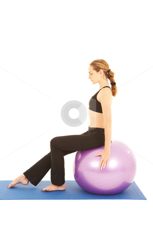 To use this stock image in your creative project, please select the size you need over to the right and click the "Add to Cart" button.
Your downloaded image will come with the Cutcaster watermark removed so don’t worry about the watermark you see on this page. Pilates exercise series stock photo, Fit young brunette pilates instructor showing different exercises on a white background with basic pilates equipment including a ball and yoga mat. White background, not isolated by Sean Nel