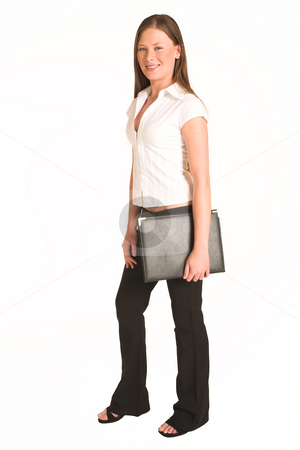 To use this stock image in your creative project, please select the size you need over to the right and click the "Add to Cart" button.
Your downloaded image will come with the Cutcaster watermark removed so don’t worry about the watermark you see on this page. Business Woman #203(GS) stock photo, Business woman dressed white top. Holding a leather file by Sean Nel