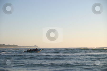 To use this stock image in your creative project, please select the size you need over to the right and click the "Add to Cart" button.
Your downloaded image will come with the Cutcaster watermark removed so don’t worry about the watermark you see on this page. Over the reef - Diveduck #4 stock photo, Divers on diveboat leaving the harbour by Sean Nel