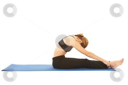 To use this stock image in your creative project, please select the size you need over to the right and click the "Add to Cart" button.
Your downloaded image will come with the Cutcaster watermark removed so don’t worry about the watermark you see on this page. Pilates exercise series stock photo, Fit young brunette pilates instructor showing different exercises on a white background a blue yoga mat. White background NOT ISOLATED by Sean Nel