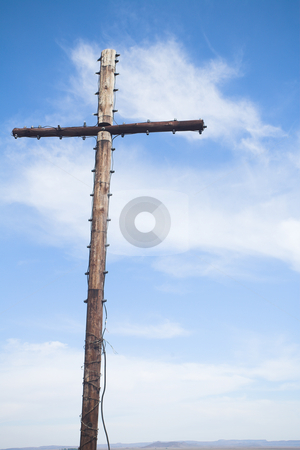To use this stock image in your creative project, please select the size you need over to the right and click the "Add to Cart" button.
Your downloaded image will come with the Cutcaster watermark removed so don’t worry about the watermark you see on this page. Wooden cross stock photo, Wooden cross with electric lights on the edges against a blue sky by Sean Nel