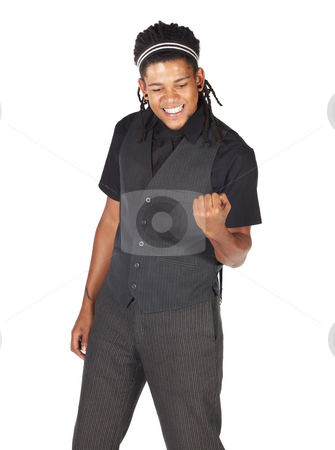 To use this stock image in your creative project, please select the size you need over to the right and click the "Add to Cart" button.
Your downloaded image will come with the Cutcaster watermark removed so don’t worry about the watermark you see on this page. Handsome African businessman stock photo, Handsome African businessman with long hair in black suit on white background. NOT ISOLATED by Sean Nel