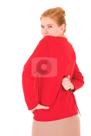 To use this stock image in your creative project, please select the size you need over to the right and click the "Add to Cart" button.
Your downloaded image will come with the Cutcaster watermark removed so don’t worry about the watermark you see on this page. Hand with Knife #2 stock photo, Aggravated wife with knife behind her back by Sean Nel