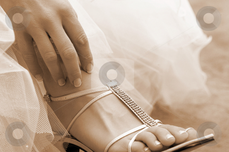 To use this stock image in your creative project, please select the size you need over to the right and click the "Add to Cart" button.
Your downloaded image will come with the Cutcaster watermark removed so don’t worry about the watermark you see on this page. Wedding #30 stock photo, Close-up of bridal shoes. Shallow D.O.F by Sean Nel