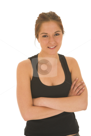 To use this stock image in your creative project, please select the size you need over to the right and click the "Add to Cart" button.
Your downloaded image will come with the Cutcaster watermark removed so don’t worry about the watermark you see on this page. Gymbunny #14 stock photo, Brunette with black top and trainers by Sean Nel