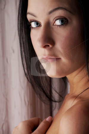 To use this stock image in your creative project, please select the size you need over to the right and click the "Add to Cart" button.
Your downloaded image will come with the Cutcaster watermark removed so don’t worry about the watermark you see on this page. Sexy adult woman stock photo, Sexy young adult Caucasian woman with black hair, smooth skin and blue contact lenses in her eyes. by Sean Nel