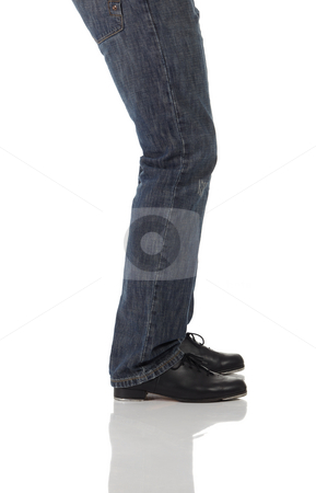 To use this stock image in your creative project, please select the size you need over to the right and click the "Add to Cart" button.
Your downloaded image will come with the Cutcaster watermark removed so don’t worry about the watermark you see on this page. Single tap dancer stock photo, Single male tap dancer wearing jeans showing various steps in studio with white background and reflective floor. Not isolated by Sean Nel