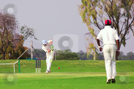 To use this stock image in your creative project, please select the size you need over to the right and click the "Add to Cart" button.
Your downloaded image will come with the Cutcaster watermark removed so don’t worry about the watermark you see on this page. Cricket player hitting ball stock photo, Cricketers playing in the late afternoon, Batsman hitting ball, fielder running forward on green cricket pitch - Overcast Day, before the storm by Sean Nel