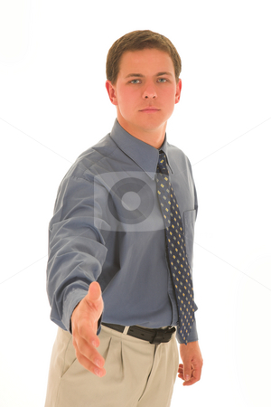 To use this stock image in your creative project, please select the size you need over to the right and click the "Add to Cart" button.
Your downloaded image will come with the Cutcaster watermark removed so don’t worry about the watermark you see on this page. Businessman #91 stock photo, Businessman greet with hand stretched out. by Sean Nel