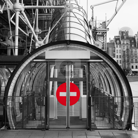To use this stock image in your creative project, please select the size you need over to the right and click the "Add to Cart" button.
Your downloaded image will come with the Cutcaster watermark removed so don’t worry about the watermark you see on this page. Paris #74 stock photo, The Centre Pompidou Industrial structure (museum) in Paris, France. Black and white. Only the sign is in colour. Copy space. by Sean Nel