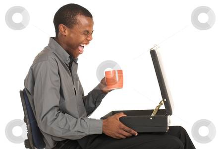 To use this stock image in your creative project, please select the size you need over to the right and click the "Add to Cart" button.
Your downloaded image will come with the Cutcaster watermark removed so don’t worry about the watermark you see on this page. Businessman #159 stock photo, Businessman in grey shirt sitting on a office chair with suitcase on his lap and cup in his hand. Eyes closed. Copy space. by Sean Nel