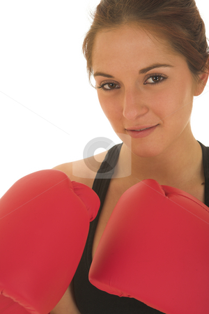 To use this stock image in your creative project, please select the size you need over to the right and click the "Add to Cart" button.
Your downloaded image will come with the Cutcaster watermark removed so don’t worry about the watermark you see on this page. Boxer #04 stock photo, Brunette with red boxing gloves by Sean Nel