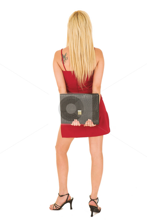 To use this stock image in your creative project, please select the size you need over to the right and click the "Add to Cart" button.
Your downloaded image will come with the Cutcaster watermark removed so don’t worry about the watermark you see on this page. Business Woman in red #125 stock photo, Blond business woman with black leather file in red dress by Sean Nel