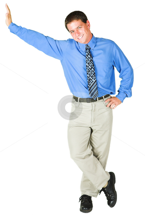 To use this stock image in your creative project, please select the size you need over to the right and click the "Add to Cart" button.
Your downloaded image will come with the Cutcaster watermark removed so don’t worry about the watermark you see on this page. Young adult businessman standing against copy space stock photo, Young adult businessman standing against empty space. He is smiling and in office wear, and is isolated on white so that he can be added to composition images with copy space. by Sean Nel