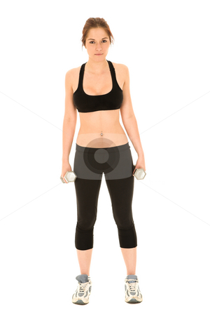 To use this stock image in your creative project, please select the size you need over to the right and click the "Add to Cart" button.
Your downloaded image will come with the Cutcaster watermark removed so don’t worry about the watermark you see on this page. Sexy brunette fitness woman stock photo, Sexy young adult Caucasian woman in a black training wear with small weights. NOT ISOLATED by Sean Nel