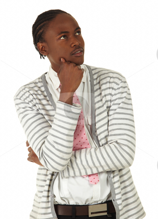 To use this stock image in your creative project, please select the size you need over to the right and click the "Add to Cart" button.
Your downloaded image will come with the Cutcaster watermark removed so don’t worry about the watermark you see on this page. Black Businessman stock photo, Black African businessman on a white background in various positions, stances and with various facial expressions. Part of a series - NOT ISOLATED by Sean Nel