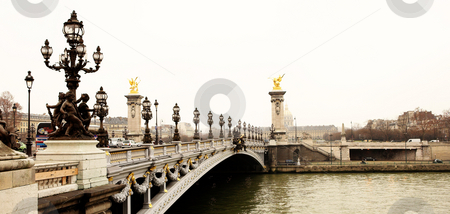 To use this stock image in your creative project, please select the size you need over to the right and click the "Add to Cart" button.
Your downloaded image will come with the Cutcaster watermark removed so don’t worry about the watermark you see on this page. Paris #5 stock photo, Pont Alexandre III - Bridge in Paris, France. Movement on cars driving by Sean Nel