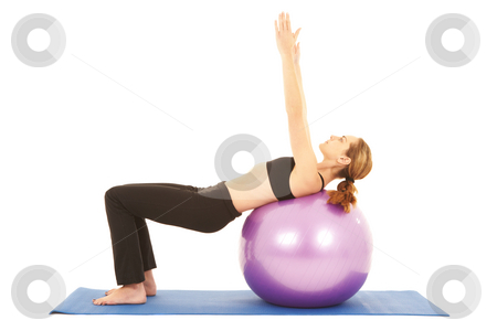To use this stock image in your creative project, please select the size you need over to the right and click the "Add to Cart" button.
Your downloaded image will come with the Cutcaster watermark removed so don’t worry about the watermark you see on this page. Pilates exercise series stock photo, Fit young brunette pilates instructor showing different exercises on a white background with basic pilates equipment including a ball and yoga mat. White background, not isolated by Sean Nel