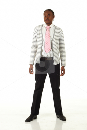 To use this stock image in your creative project, please select the size you need over to the right and click the "Add to Cart" button.
Your downloaded image will come with the Cutcaster watermark removed so don’t worry about the watermark you see on this page. Black Businessman stock photo, Black African businessman on a white background in various positions, stances and with various facial expressions. Part of a series - NOT ISOLATED by Sean Nel