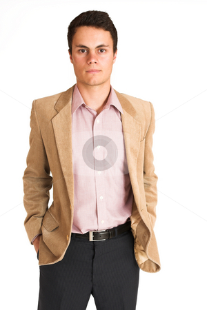 To use this stock image in your creative project, please select the size you need over to the right and click the "Add to Cart" button.
Your downloaded image will come with the Cutcaster watermark removed so don’t worry about the watermark you see on this page. Businessman #121 stock photo, Businessman standing with hands in his pocket. Portrait. by Sean Nel