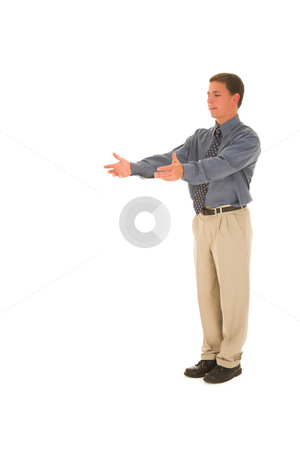 To use this stock image in your creative project, please select the size you need over to the right and click the "Add to Cart" button.
Your downloaded image will come with the Cutcaster watermark removed so don’t worry about the watermark you see on this page. Businessman #93 stock photo, Businessman presenting idea. by Sean Nel