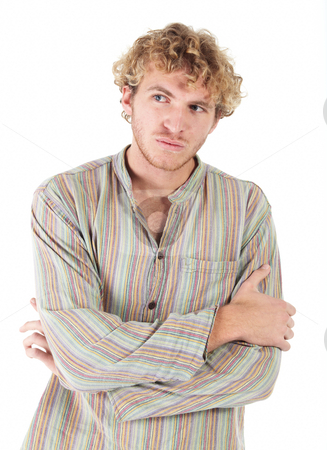 To use this stock image in your creative project, please select the size you need over to the right and click the "Add to Cart" button.
Your downloaded image will come with the Cutcaster watermark removed so don’t worry about the watermark you see on this page. Portrait of Caucasian man stock photo, Portrait of handsome Caucasian man wearing casual clothes on white background. NOT ISOLATED by Sean Nel
