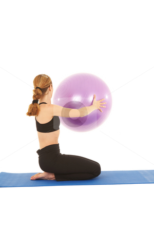 To use this stock image in your creative project, please select the size you need over to the right and click the "Add to Cart" button.
Your downloaded image will come with the Cutcaster watermark removed so don’t worry about the watermark you see on this page. Pilates exercise series stock photo, Fit young brunette pilates instructor showing different exercises on a white background with basic pilates equipment including a ball and yoga mat. White background, not isolated by Sean Nel