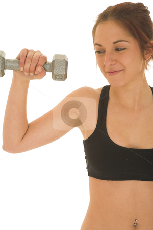 To use this stock image in your creative project, please select the size you need over to the right and click the "Add to Cart" button.
Your downloaded image will come with the Cutcaster watermark removed so don’t worry about the watermark you see on this page. Gymbunny #30 stock photo, Brunette with black top with weights by Sean Nel