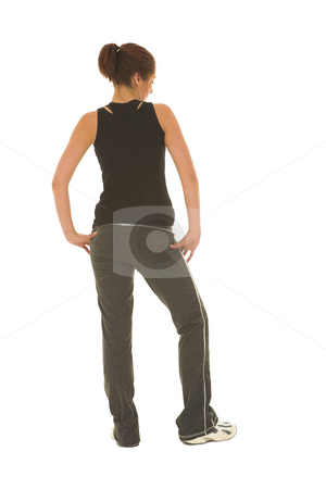 To use this stock image in your creative project, please select the size you need over to the right and click the "Add to Cart" button.
Your downloaded image will come with the Cutcaster watermark removed so don’t worry about the watermark you see on this page. Gymbunny #8 stock photo, Brunette with black top and trainers by Sean Nel