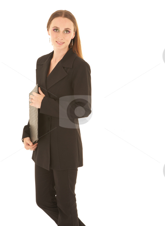 To use this stock image in your creative project, please select the size you need over to the right and click the "Add to Cart" button.
Your downloaded image will come with the Cutcaster watermark removed so don’t worry about the watermark you see on this page. Sexy brunette businesswoman stock photo, Sexy young adult Caucasian businesswoman in a black sexy business suit on a white background. She has modern make-up on her eyes by Sean Nel