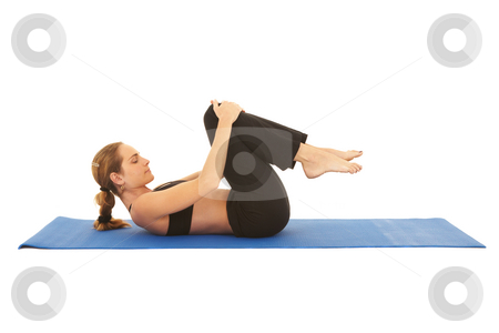 To use this stock image in your creative project, please select the size you need over to the right and click the "Add to Cart" button.
Your downloaded image will come with the Cutcaster watermark removed so don’t worry about the watermark you see on this page. Pilates exercise series stock photo, Fit young brunette pilates instructor showing different exercises on a white background a blue yoga mat. White background NOT ISOLATED by Sean Nel