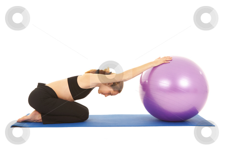 To use this stock image in your creative project, please select the size you need over to the right and click the "Add to Cart" button.
Your downloaded image will come with the Cutcaster watermark removed so don’t worry about the watermark you see on this page. Pilates exercise series stock photo, Fit young brunette pilates instructor showing different exercises on a white background with basic pilates equipment including a ball and yoga mat. White background, not isolated by Sean Nel