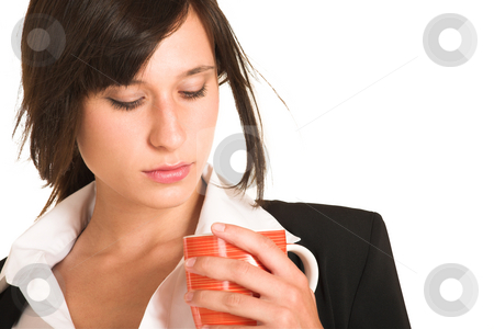 To use this stock image in your creative project, please select the size you need over to the right and click the "Add to Cart" button.
Your downloaded image will come with the Cutcaster watermark removed so don’t worry about the watermark you see on this page. Business Woman #279 stock photo, Business woman dressed in a pencil skirt and jacket. Holding a mug - lookig down. by Sean Nel