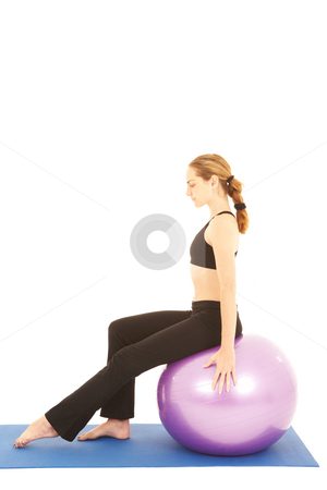 To use this stock image in your creative project, please select the size you need over to the right and click the "Add to Cart" button.
Your downloaded image will come with the Cutcaster watermark removed so don’t worry about the watermark you see on this page. Pilates exercise series stock photo, Fit young brunette pilates instructor showing different exercises on a white background with basic pilates equipment including a ball and yoga mat. White background, not isolated by Sean Nel